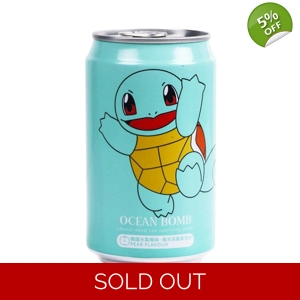 Ocean Bomb Pokemon Squirtle Pear Flavour Sparkling Water 355ml Can